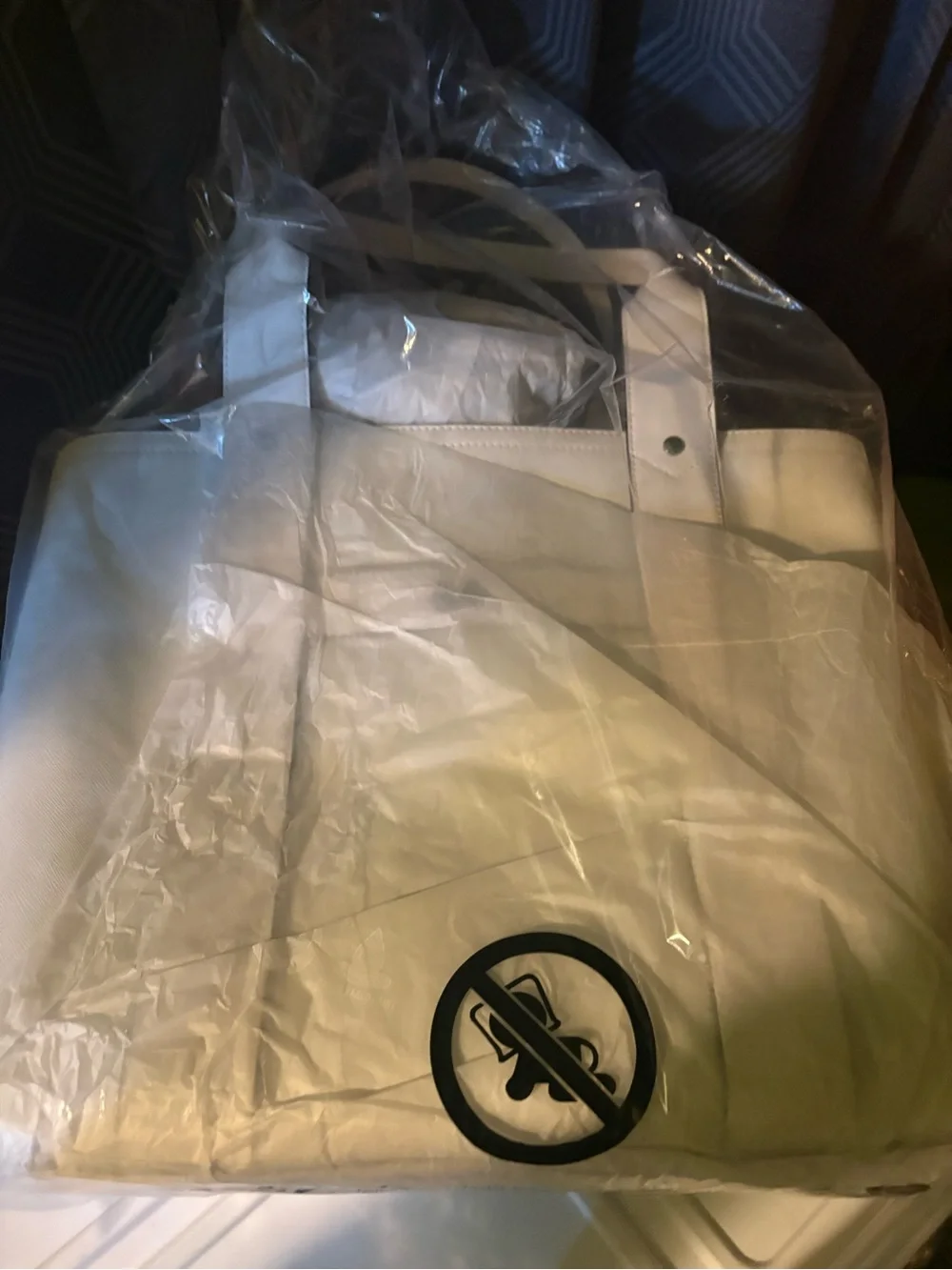 Michael Kors White Leather Tote with MK Logo